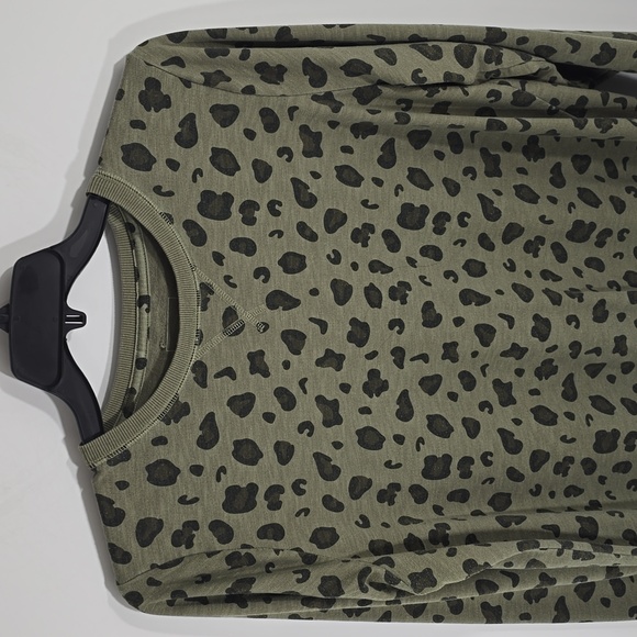 {Sonoma} Women's Olive and Black Leopard Print Swearshirt - Size XXL - Picture 6 of 11